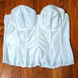 Dominique satin strapless corset bustier